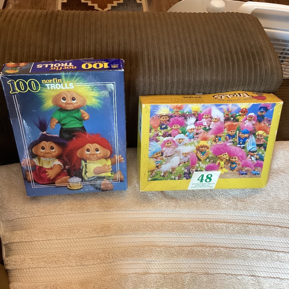 Vintage Norfin Trolls & Sprinbok Trolls Puzzle Puzzles 1992 1993 Land of Trolls